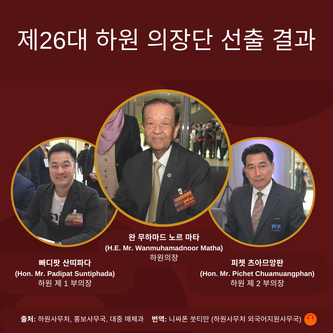 제26대 하원 의장단 선출 결과